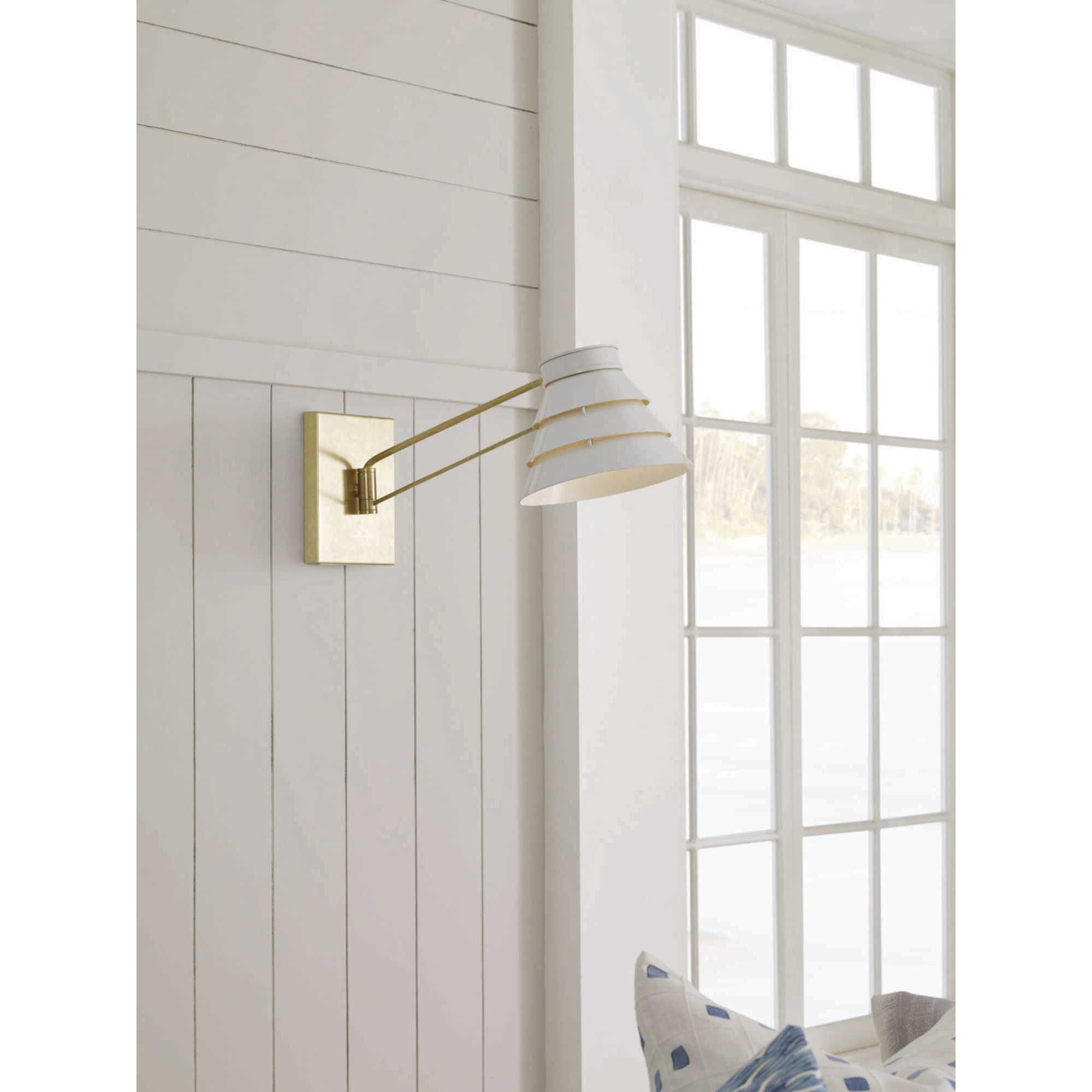 Point Dume™ Onshore 22.5 inch 60 watt Brushed Brass Swing Arm Wall Sconce Wall Light, Design Series